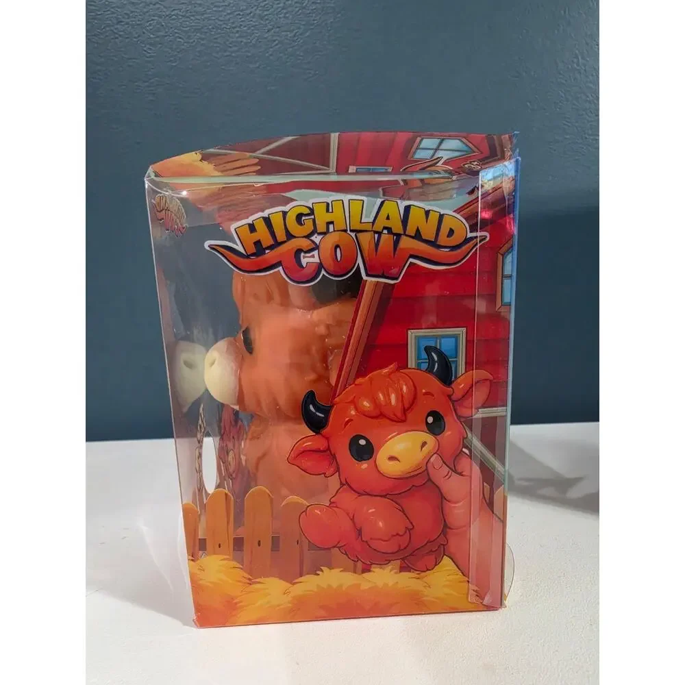 Highland Cow Squishy Squeeze Sensory Toy Orange NEW IN BOX